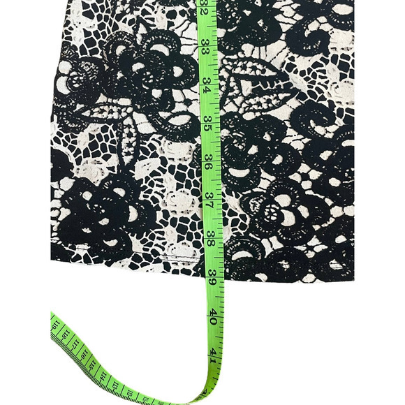 Evan-Picone Faux Wrap Dress Women's Size 12 Black and White V-Neck Stretchy - Picture 11 of 13